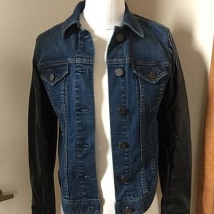 Ann Taylor XSP Denim and Faux Leather Jacket
